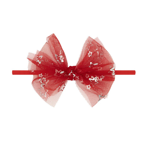 TULLE FAB® Skinny Bow: cherry foil star
