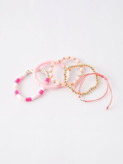 TS Seed Beads Bracelet Elastic Beaded Letter Set