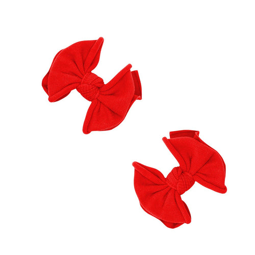 Baby Bling® 2-Pack Baby FAB® Clips soft nylon bow hair clips - 3 Colors