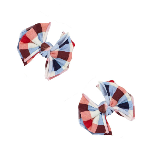 2 Pack Hair Clips - Summertime Check