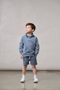 Quarter Zip Pullover -Navy Wash