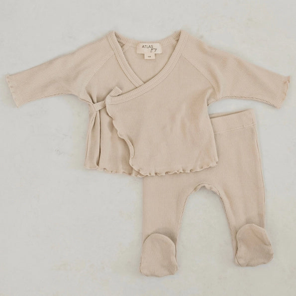 Kimono Ribbed Set - Oatmeal