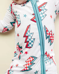 Bamboo Baby Zip Romper | Checkered Bolts