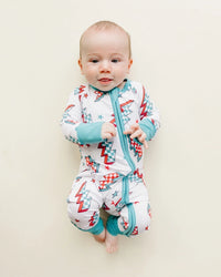 Bamboo Baby Zip Romper | Checkered Bolts