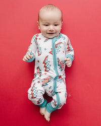 Bamboo Baby Zip Romper | Checkered Bolts