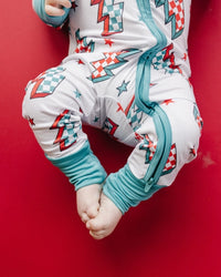 Bamboo Baby Zip Romper | Checkered Bolts