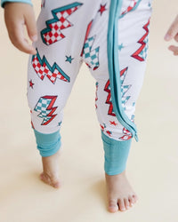 Bamboo Baby Zip Romper | Checkered Bolts