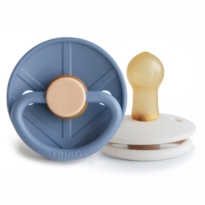 FRIGG Little Viking Natural Rubber Pacifier 2-Pack Ocean View/Cream