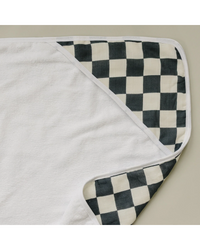 Charcoal Checkered Muslin Hooded Towel