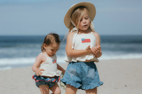 Ruffle Short Set - American Flag