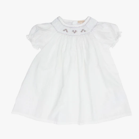 Iris Smock Dress - Ivory Swiss Dot