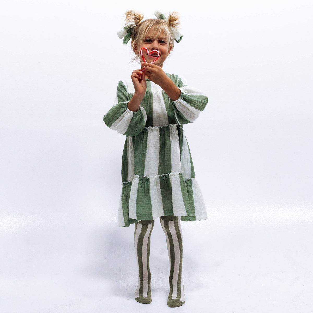 CLEMENTINE DRESS | STRIPED GREEN