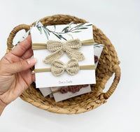 Crochet headband bow 2pc