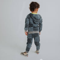 Relaxed Fit Blue Denim Check Joggers