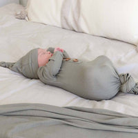 Eucalyptus Bamboo Waffle Newborn Baby Knot Gown & Hat Set