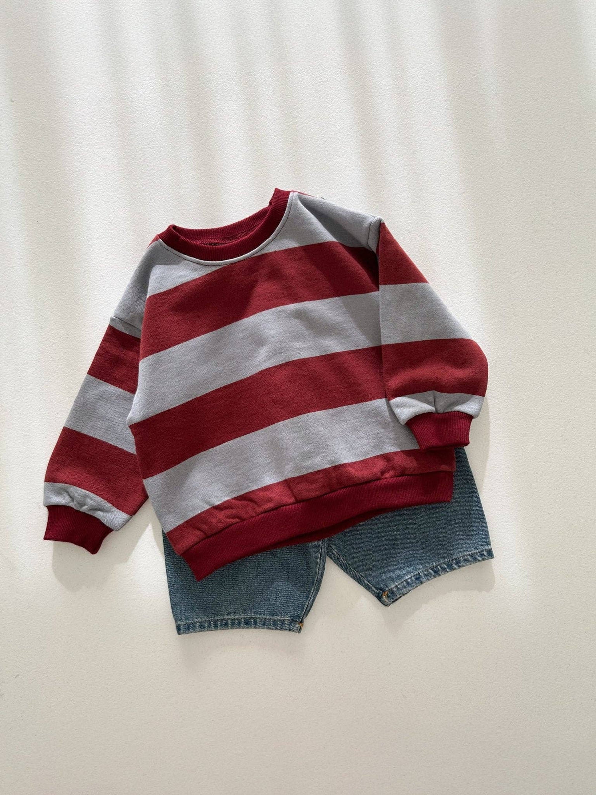 Kids Bold Stripe Sweatshirt - Wine
