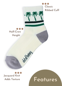 Womens Half-Crew Socks 2-Pack, Mom & Palms
