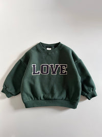 Toddler Corduroy Embroidery LOVE Sweatshirt - Green