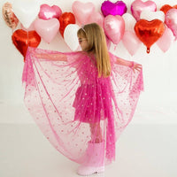 Pink Glitter Heart Valentine's Day Cape - Valentine Gifts