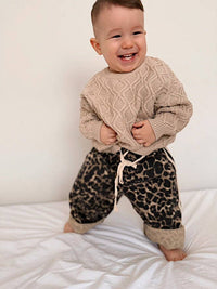 Little Cub Denim Track Pants | Leopard Racer