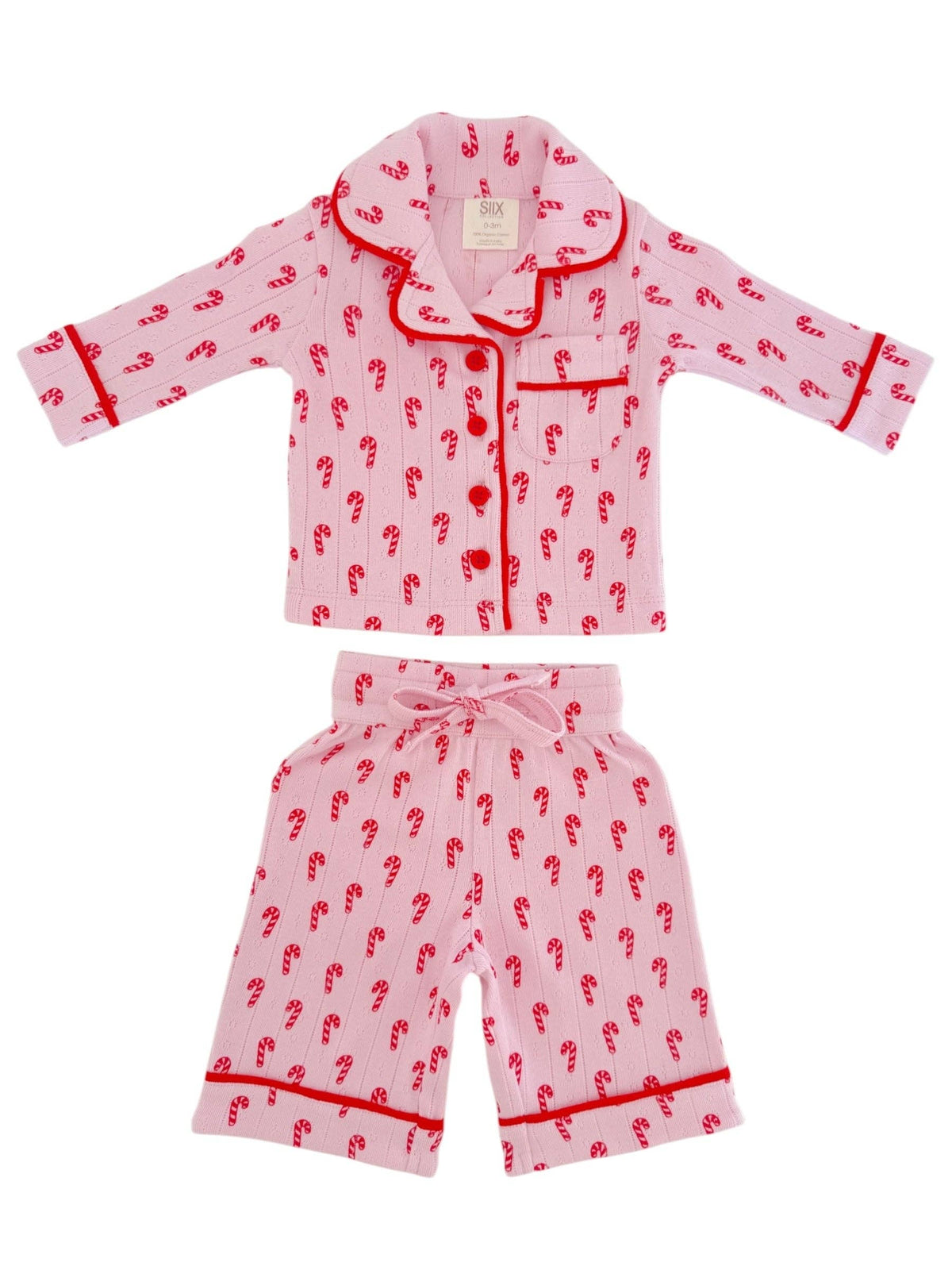 Pink Candy Cane Organic Pointelle Lounge Set