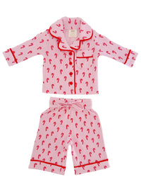 Pink Candy Cane Organic Pointelle Lounge Set