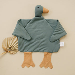 XL Bamboo Duck Lovey Security Blanket in Teal Green