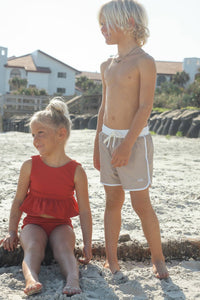 Flutter Tankini Set (brick ribbed)