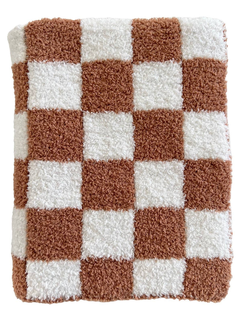 Phufy® Bliss Checkerboard Mini Blanket, Nutmeg