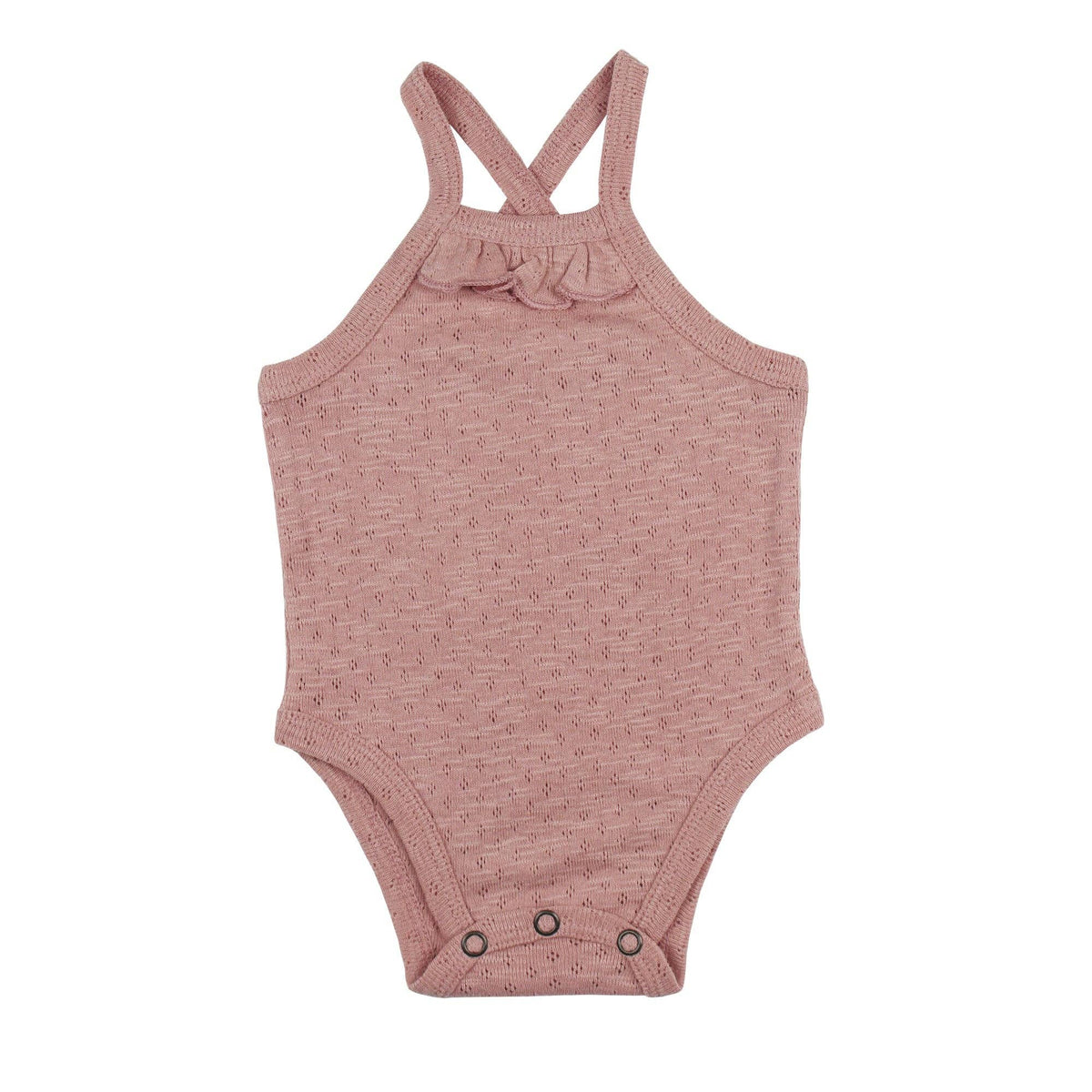 Taffy | Organic Pointelle Criss-Cross Bodysuit