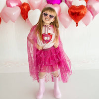 Pink Glitter Heart Cape