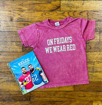 On Fridays We Wear Red Toddler Washed Graphic Top