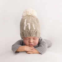 Hi. Pebble Brown Hand Knit Beanie Hat