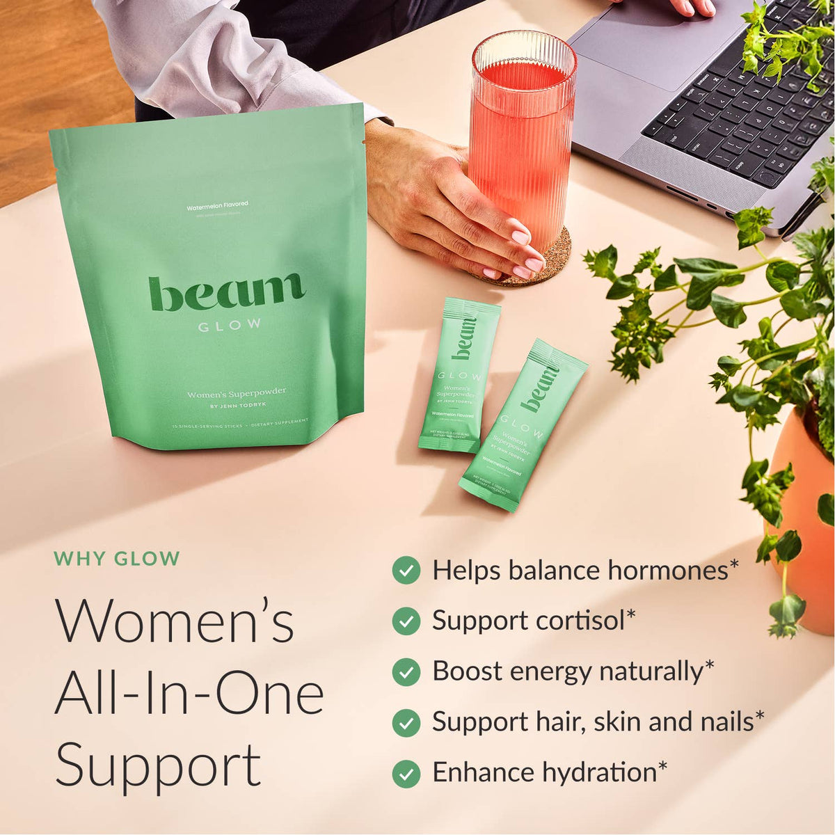 Beam Glow - Watermelon (15 Servings) stick packs