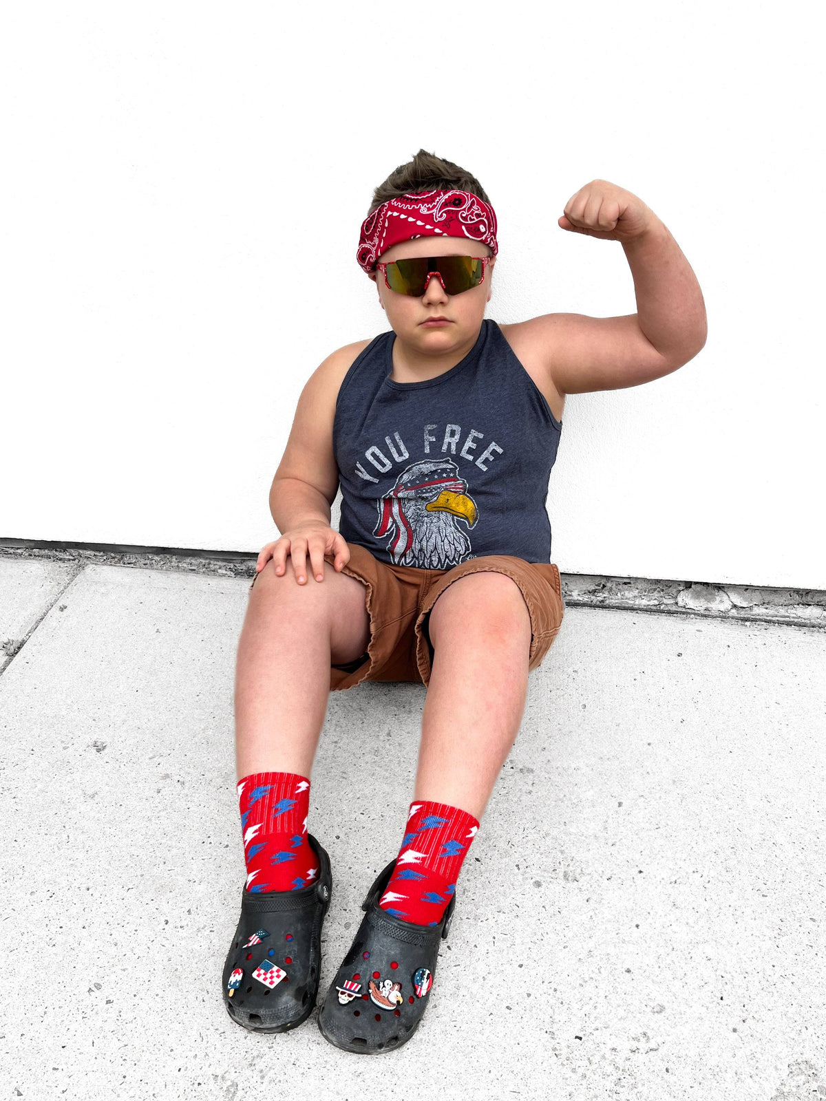 Red White + Electric Socks