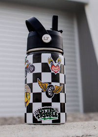 Checkered Sticker Slap Water Bottle