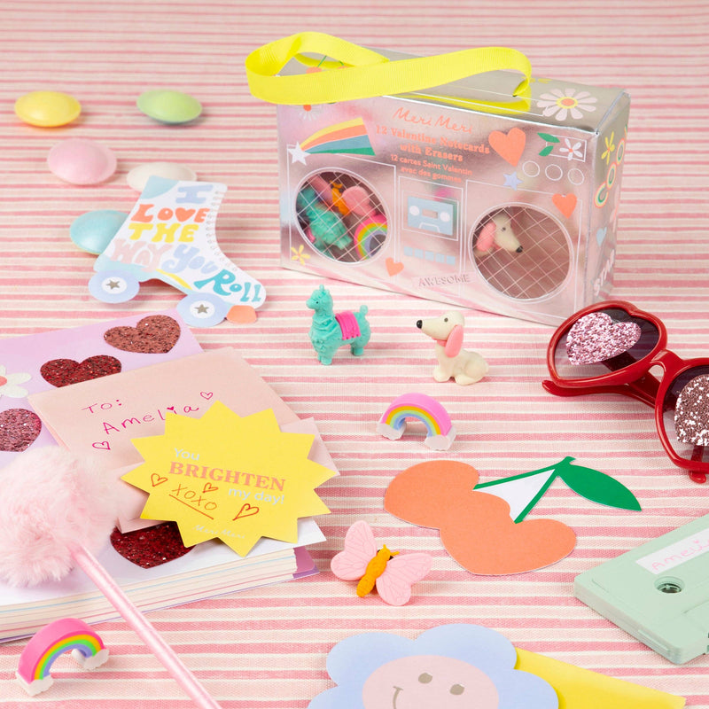Boom Box Kids Valentine's Cards & Erasers Set