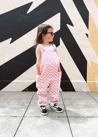 Pink Checkered Overalls