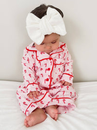 Pink Candy Cane Organic Pointelle Lounge Set