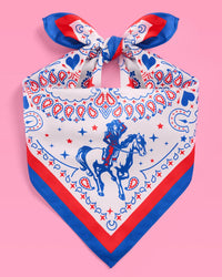 Americana Cowgirl Bandana 27 Inch | Pink Western Rodeo