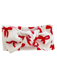 Red Bows Organic Pointelle Bow