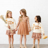Ditsy Fall Floral Long Sleeve Tutu Dress