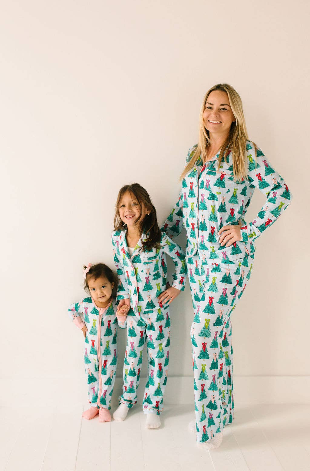 2 piece Button Up Pj Set In Trim The Tree