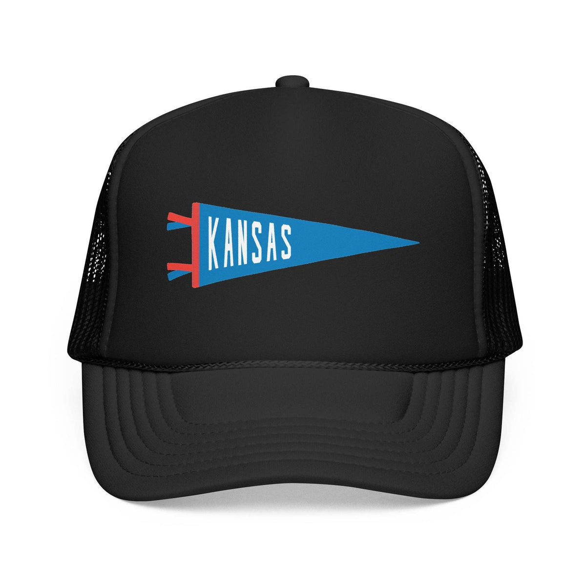 Kids Kansas Pennant Foam Trucker Hat - Youth Snapback Cap