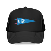 Kids Kansas Pennant Foam Trucker Hat - Youth Snapback Cap