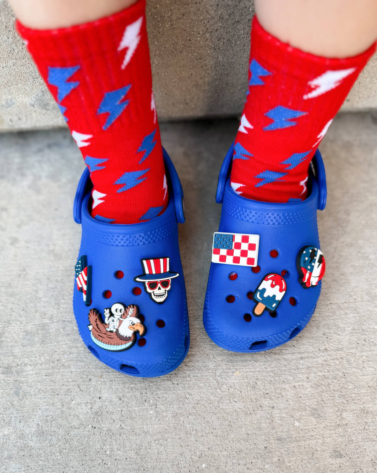 Red White + Electric Socks