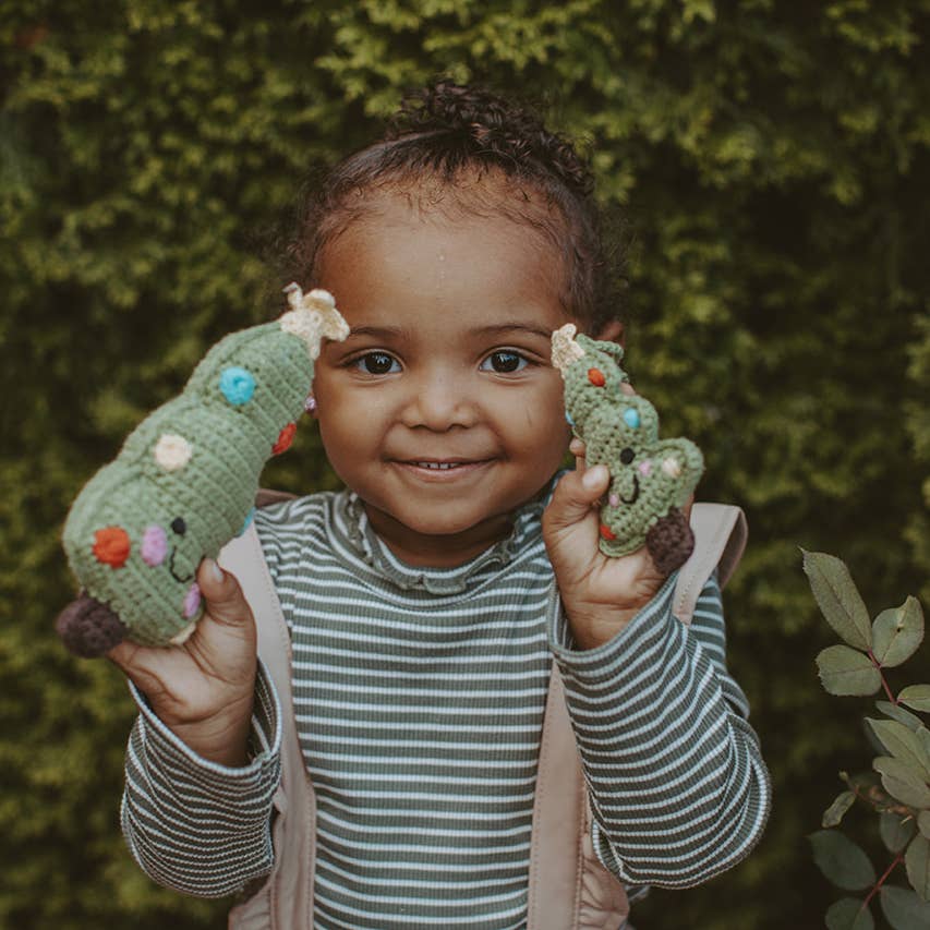 Christmas Tree Rattle – Handmade Organic Cotton Baby Toy