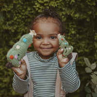 Christmas Tree Rattle – Handmade Organic Cotton Baby Toy