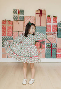 Aura Poplin Dress in Lattice Tree