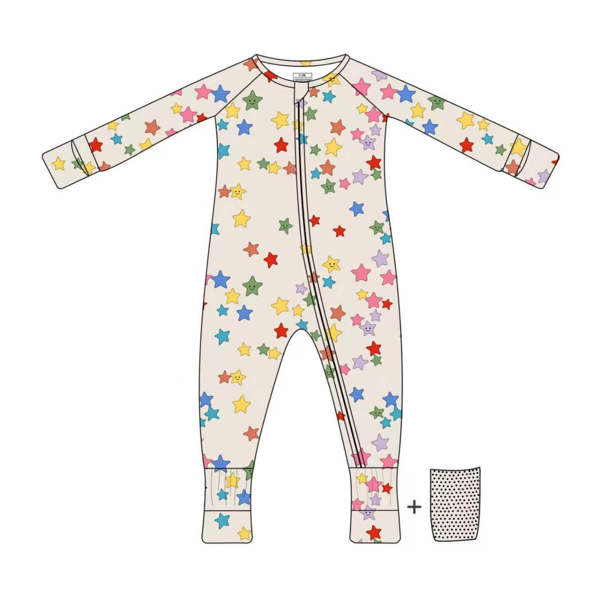 Bamboo 2-Way Convertible Zip Romper - Scattered Stars